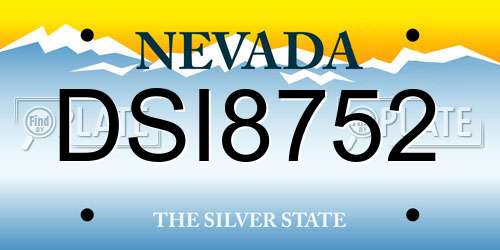 DSI8752 Nevada License Plate