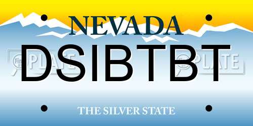 DSIBTBT Nevada License Plate