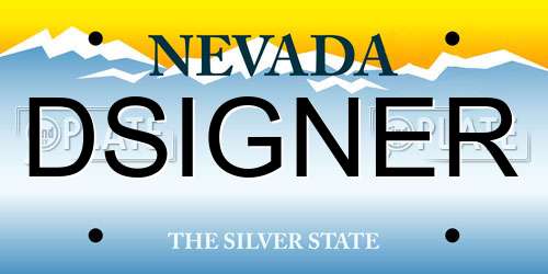 DSIGNER Nevada License Plate