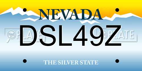 DSL49Z Nevada License Plate