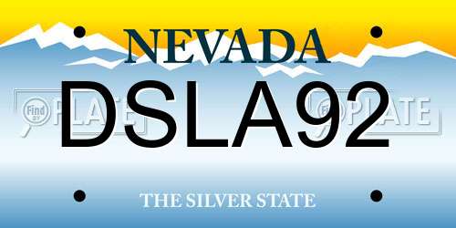 DSLA92 Nevada License Plate