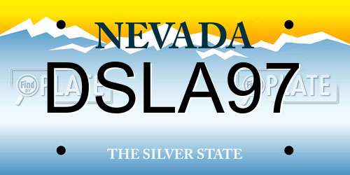 DSLA97 Nevada License Plate