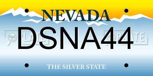 DSNA44 Nevada License Plate