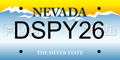 DSPY26 Nevada License Plate