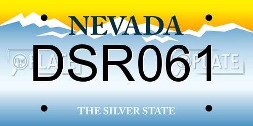 DSR061 Nevada License Plate