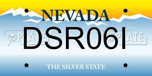 DSR06I Nevada License Plate