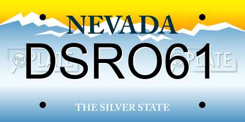 DSRO61 Nevada License Plate