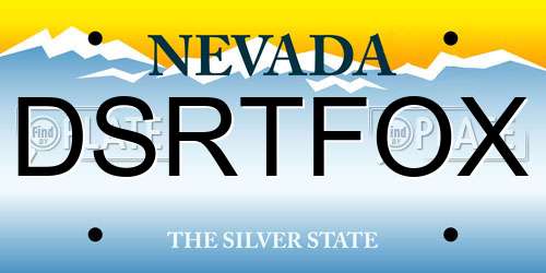 DSRTFOX Nevada License Plate
