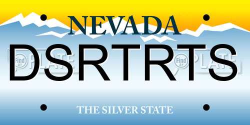 DSRTRTS Nevada License Plate