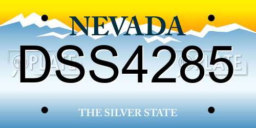 DSS4285 Nevada License Plate