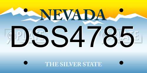 DSS4785 Nevada License Plate