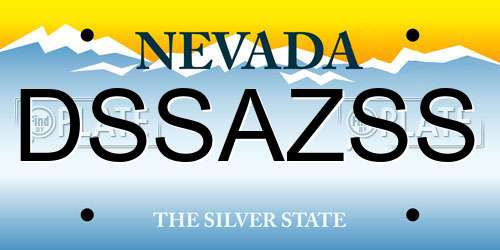 DSSAZSS Nevada License Plate