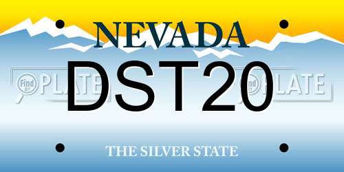 DST20 Nevada License Plate