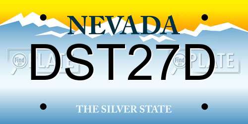 DST27D Nevada License Plate