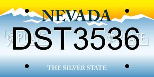 DST3536 Nevada License Plate
