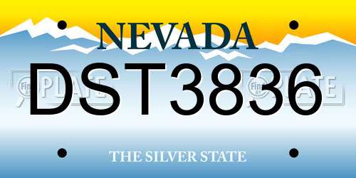 DST3836 Nevada License Plate