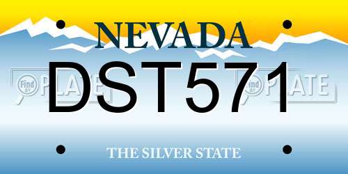 DST571 Nevada License Plate