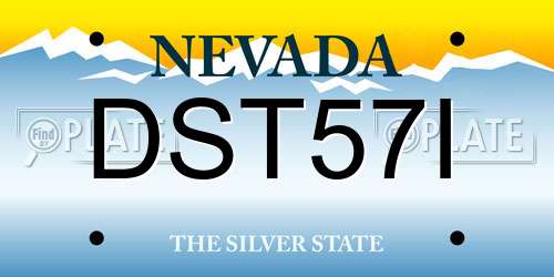 DST57I Nevada License Plate