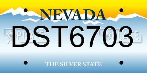 DST6703 Nevada License Plate