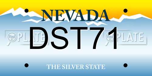 DST71 Nevada License Plate