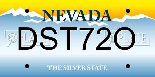 DST72O Nevada License Plate