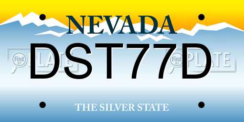 DST77D Nevada License Plate