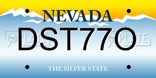DST77O Nevada License Plate