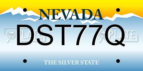 DST77Q Nevada License Plate