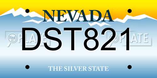 DST821 Nevada License Plate