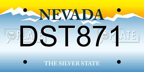 DST871 Nevada License Plate