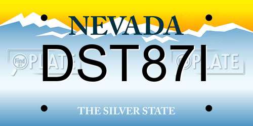 DST87I Nevada License Plate
