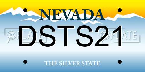 DSTS21 Nevada License Plate