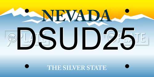 DSUD25 Nevada License Plate