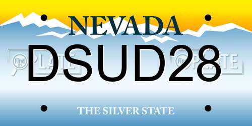 DSUD28 Nevada License Plate