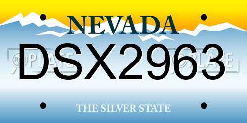 DSX2963 Nevada License Plate