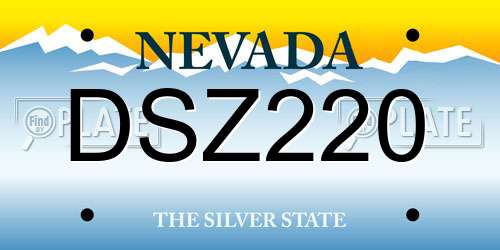 DSZ220 Nevada License Plate