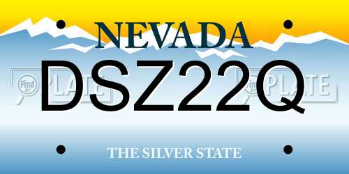 DSZ22Q Nevada License Plate