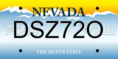 DSZ72O Nevada License Plate