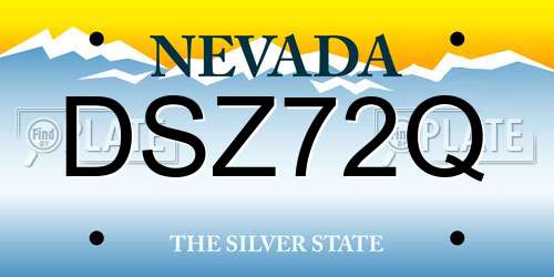 DSZ72Q Nevada License Plate