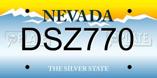 DSZ770 Nevada License Plate