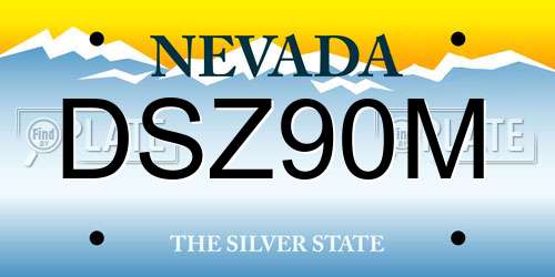 DSZ90M Nevada License Plate