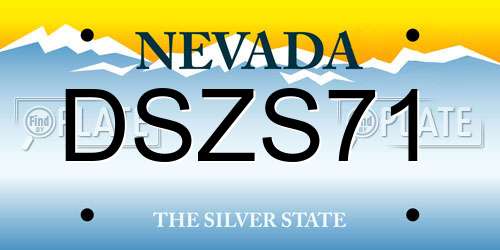 DSZS71 Nevada License Plate