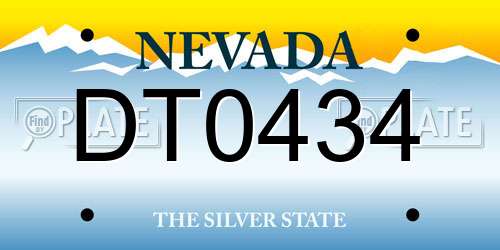 DT0434 Nevada License Plate