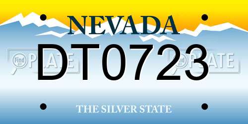 DT0723 Nevada License Plate