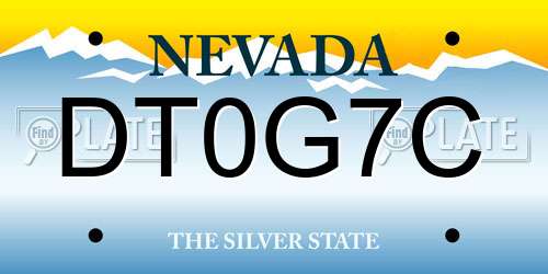 DT0G7C Nevada License Plate