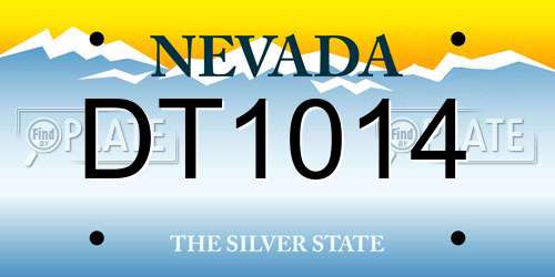 DT1014 Nevada License Plate