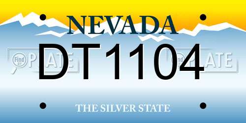 DT1104 Nevada License Plate