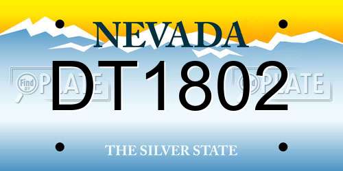 DT1802 Nevada License Plate