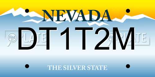 DT1T2M Nevada License Plate