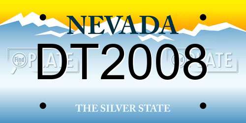 DT2008 Nevada License Plate